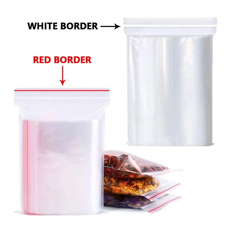 100 sacchetti ZipLock trasparenti riutilizzabili per alimenti e oggetti