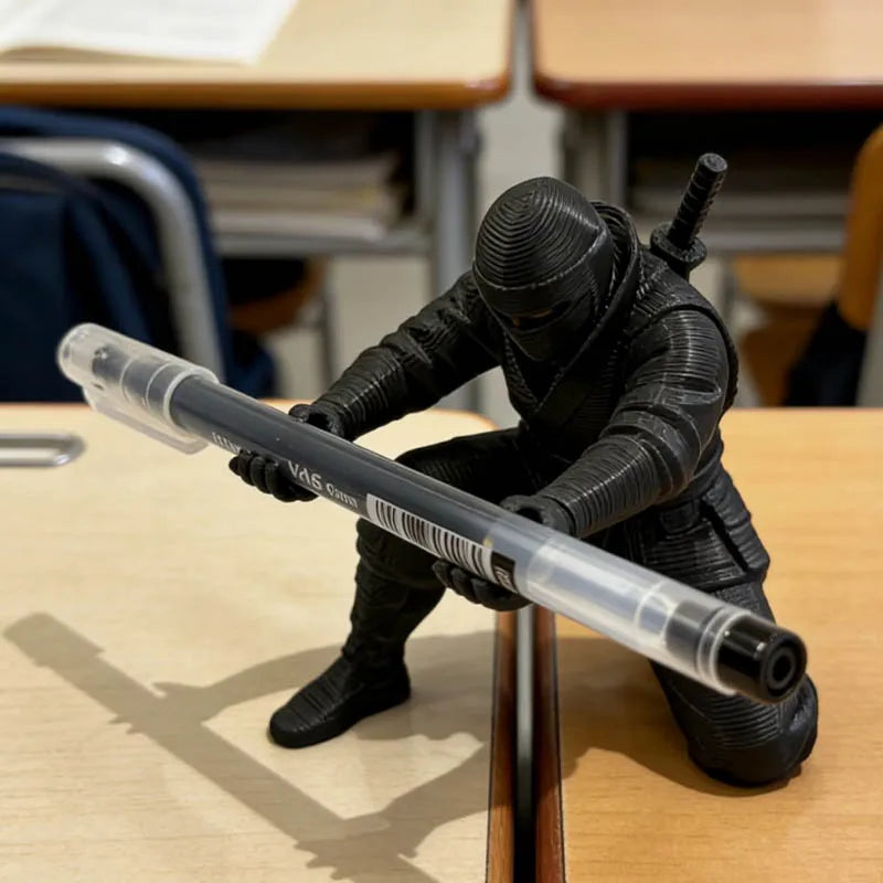 Porta penne ninja 3D stampata - Set da 1 o 3 pezzi, decorazione da scrivania