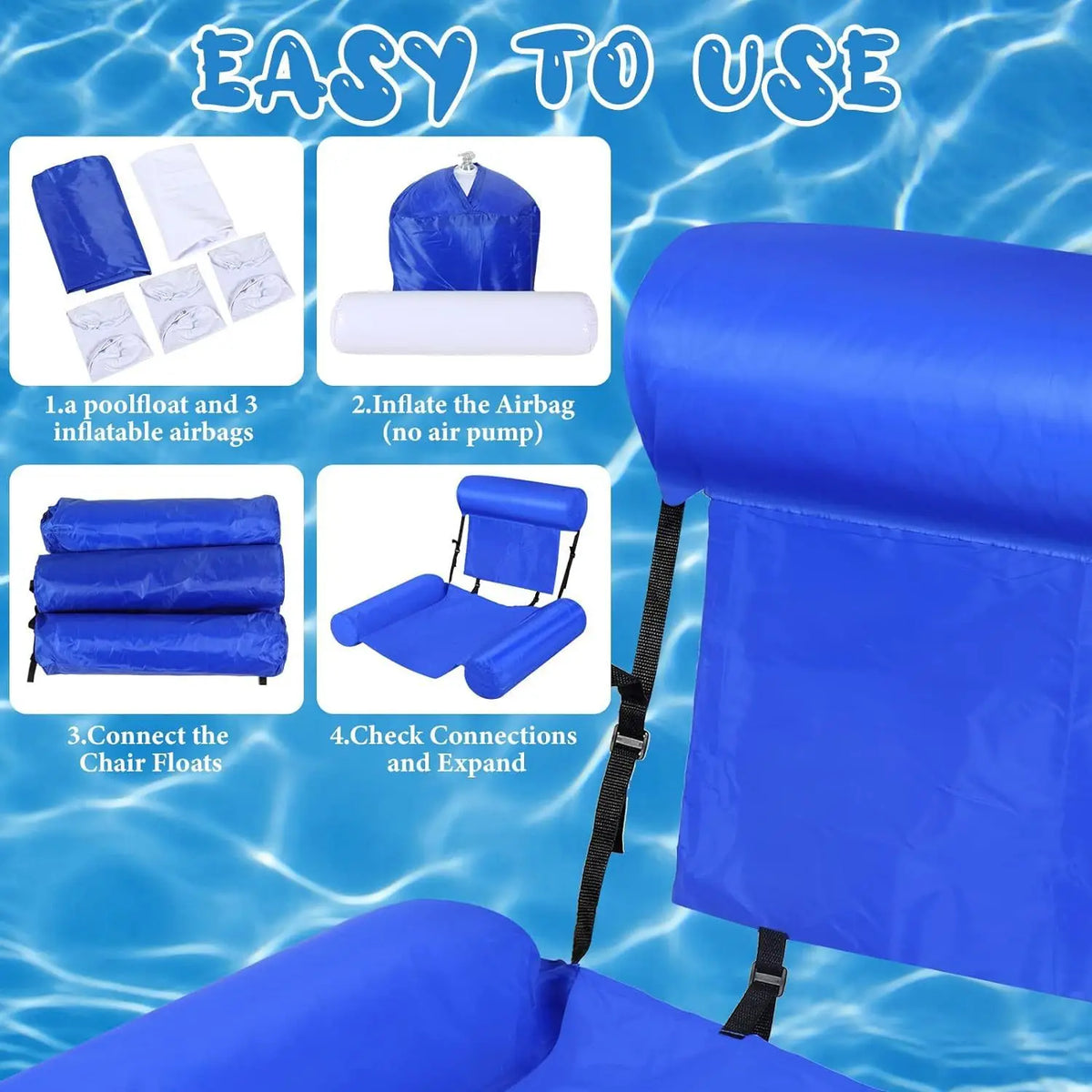Inflatable Mattresses for Water Fun Swimming Pool Hammock Lounge Chairs Water Sports Pool Floats Beach Accessories pool toys
