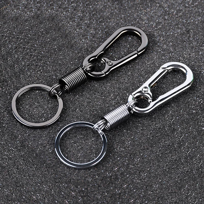 Spring Keychain Climbing Hook Car Keychain Simple Strong Carabiner Shape Keychain Accessories Metal Vintage Keychain