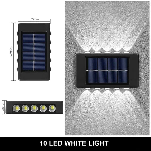 Lampada da Parete Solare 12 LED Impermeabile per Giardino e Patio