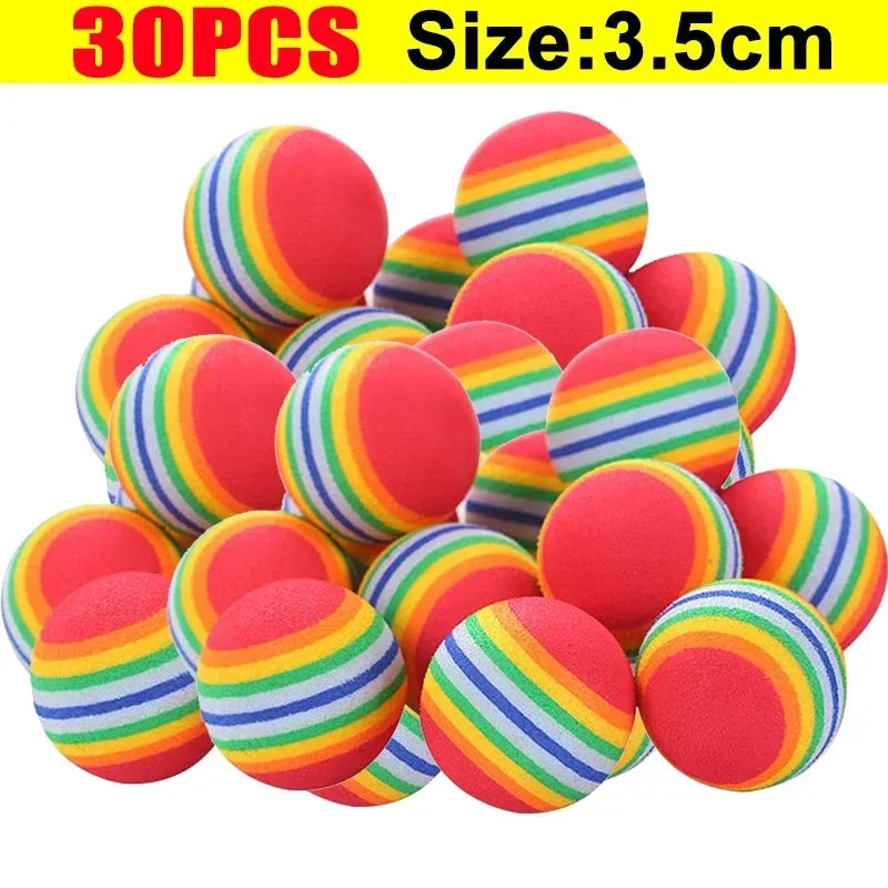 Palline giocose arcobaleno EVA per cani e gatti – Set da 10/30/50/100