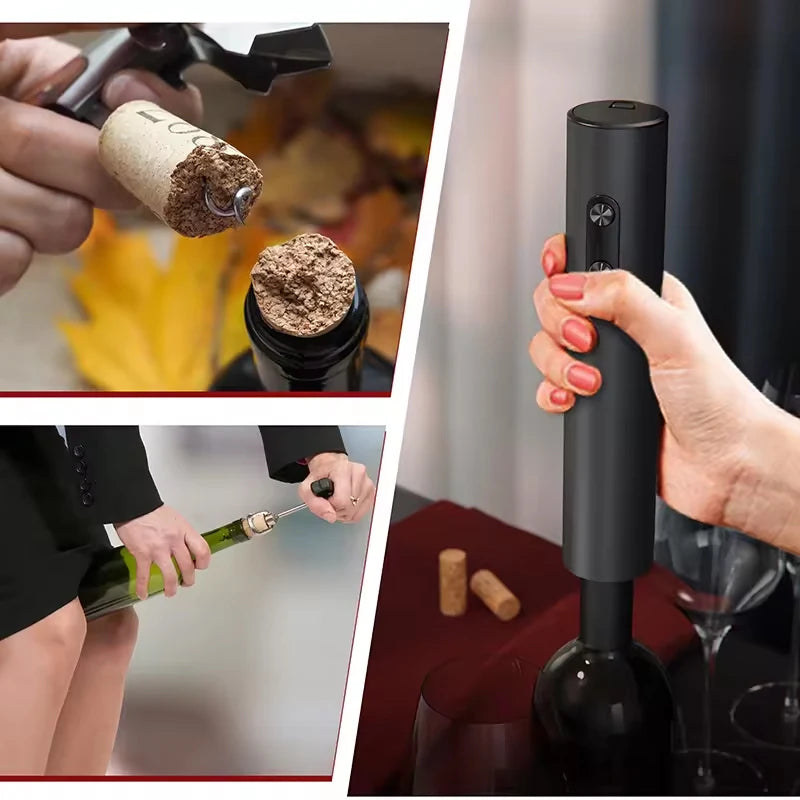 Apri Bottiglie Elettrico per Vino Rosso con Tappo, Dosatore e Accessori Regalo