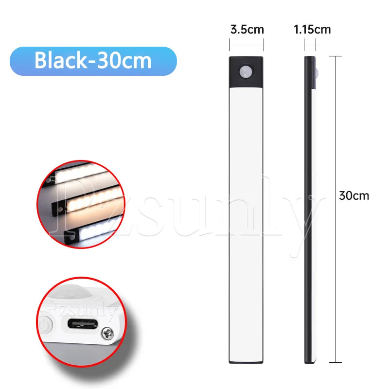 LED Bar Light con sensore di movimento ricaricabile USB – 30/40/50 cm