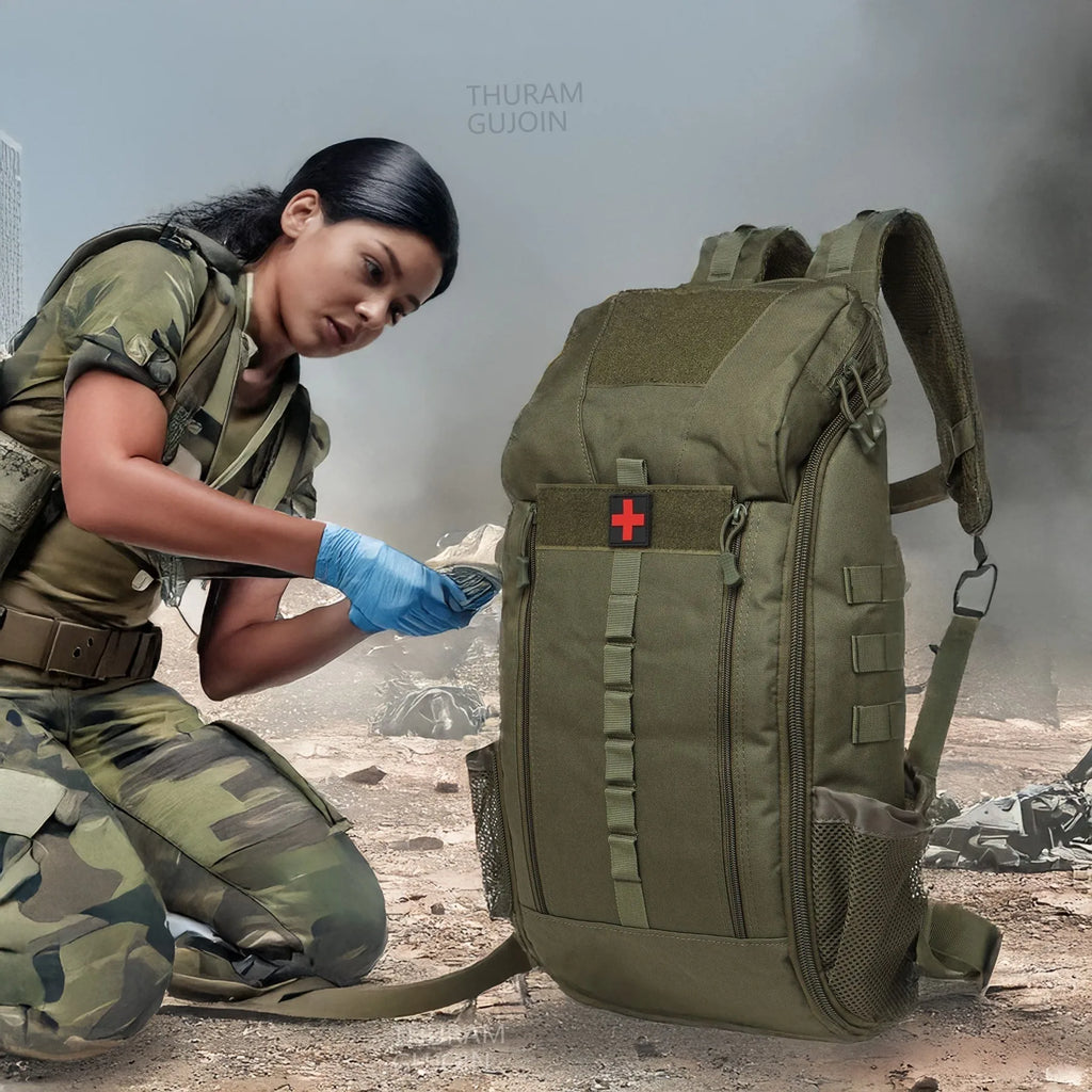 Sac à dos médical tactique 40L imperméable, sac de premiers secours outdoor