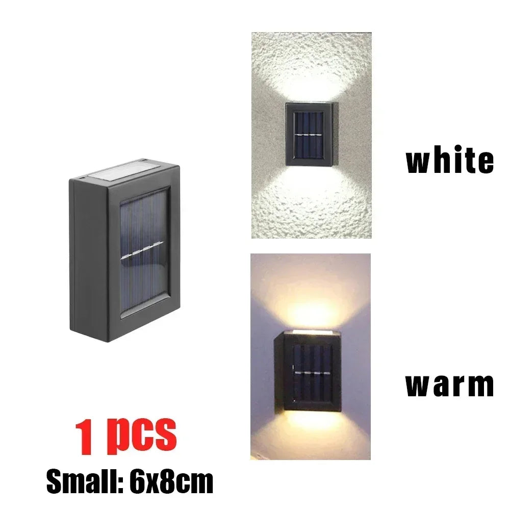 solar up-and-down wall washer light, waterproof, for garden, balcony, stairs (1-6 pcs)