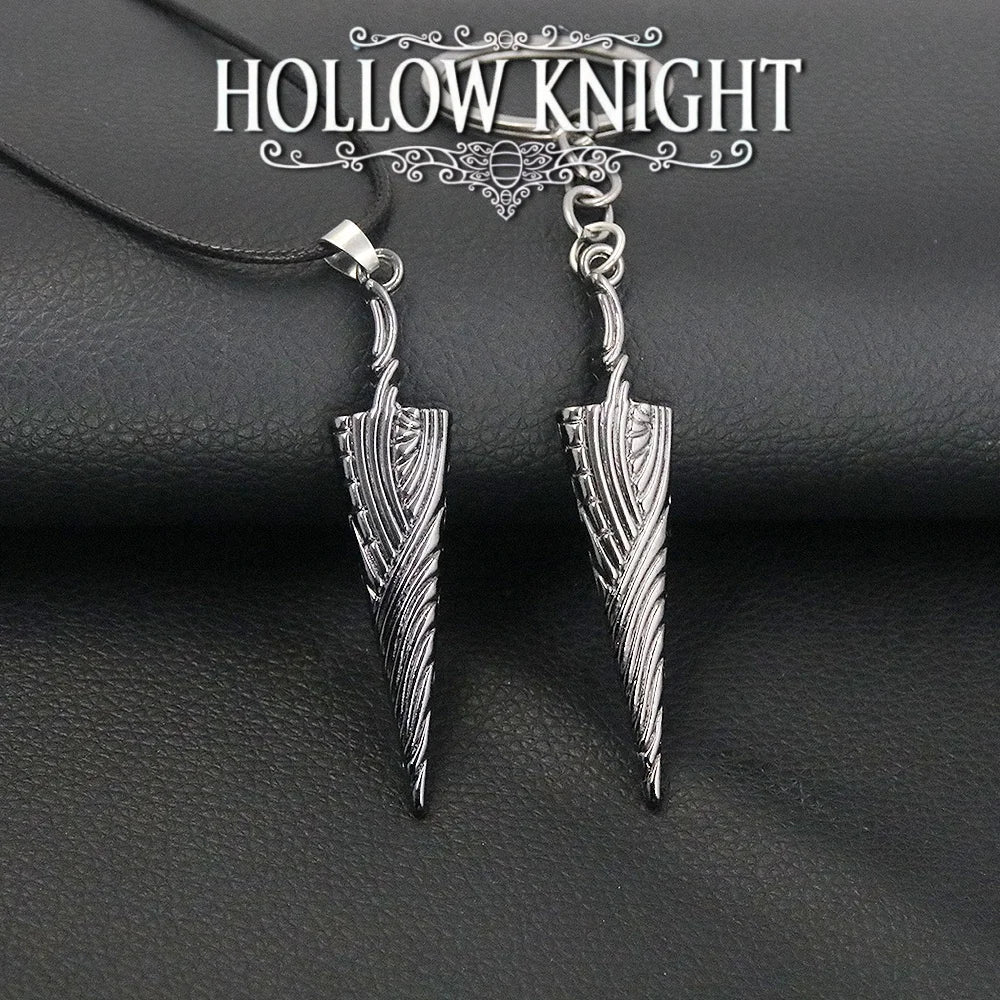 Game Hollow Knight Bone Nail Logo Keychain Necklace Jewelry Gift For Women Men Game Fans Alloy Metal Trinket Wholesale