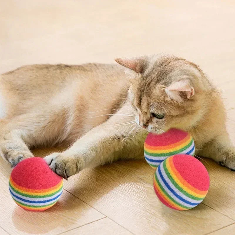 Palline giocose arcobaleno EVA per cani e gatti – Set da 10/30/50/100