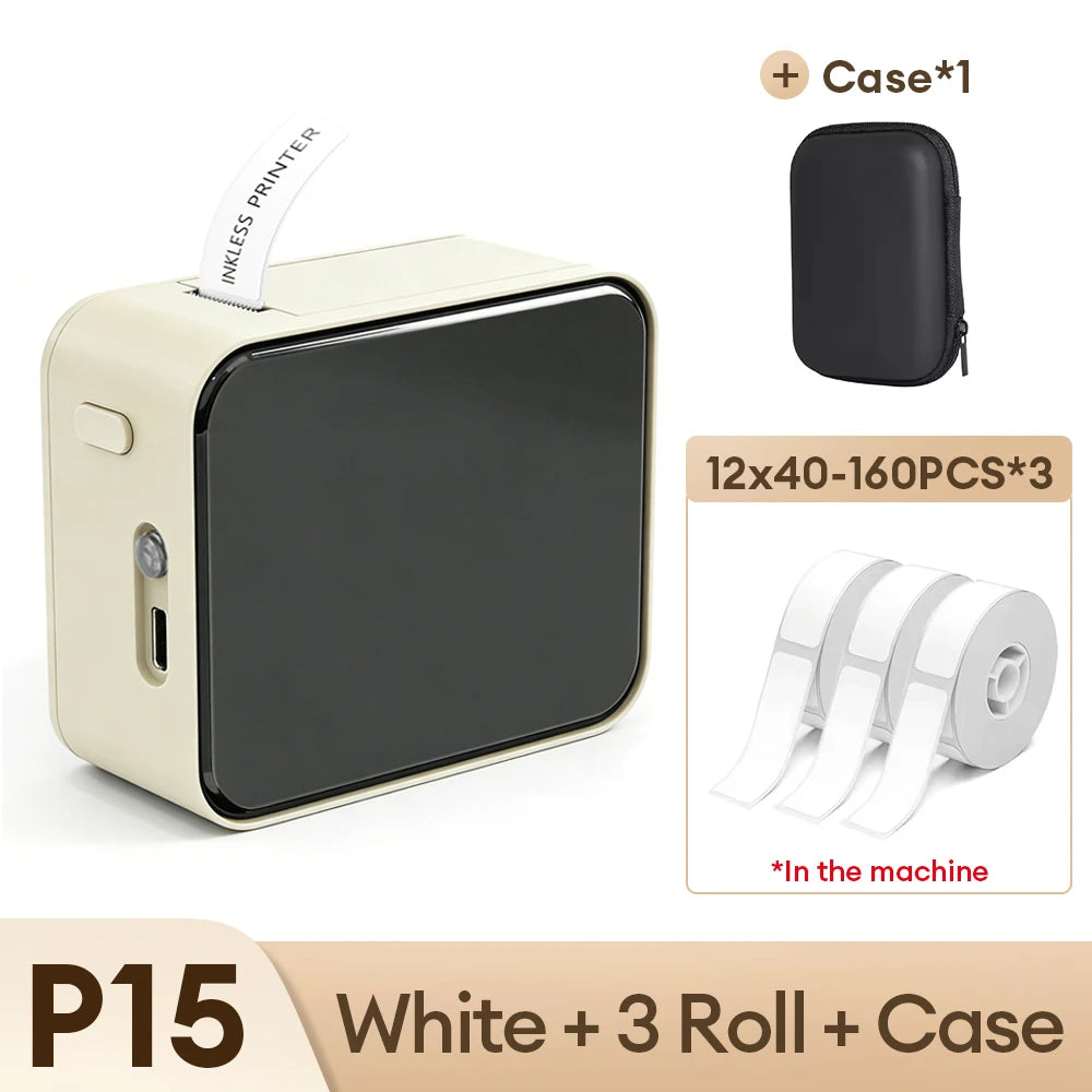 Stampante Etichette Portatile Mini P15 Bluetooth - Stampa Termica 12‑15 mm
