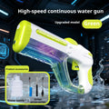 Summer Outdoor Electric Pulse Water Gun with Colorful Lights High Pressure Automatic Continuous Shot for Interaction Play Water