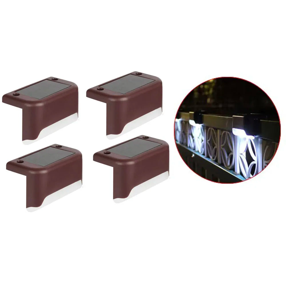 Set da 4 Luci Solari LED Impermeabili per Gradini, Recinzioni e Patio