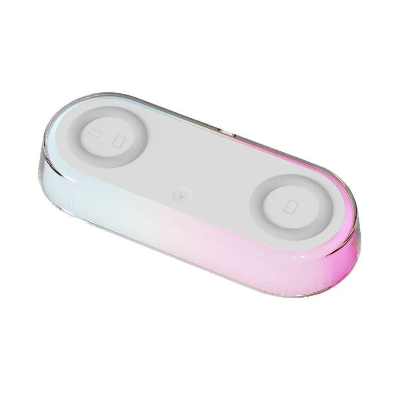 Wireless Chargers Pad Phone Alarm Bedroom Lamp Night Light Desktop Clock Thermometer For iPhone 15 14 Samsung Fast Charging Dock
