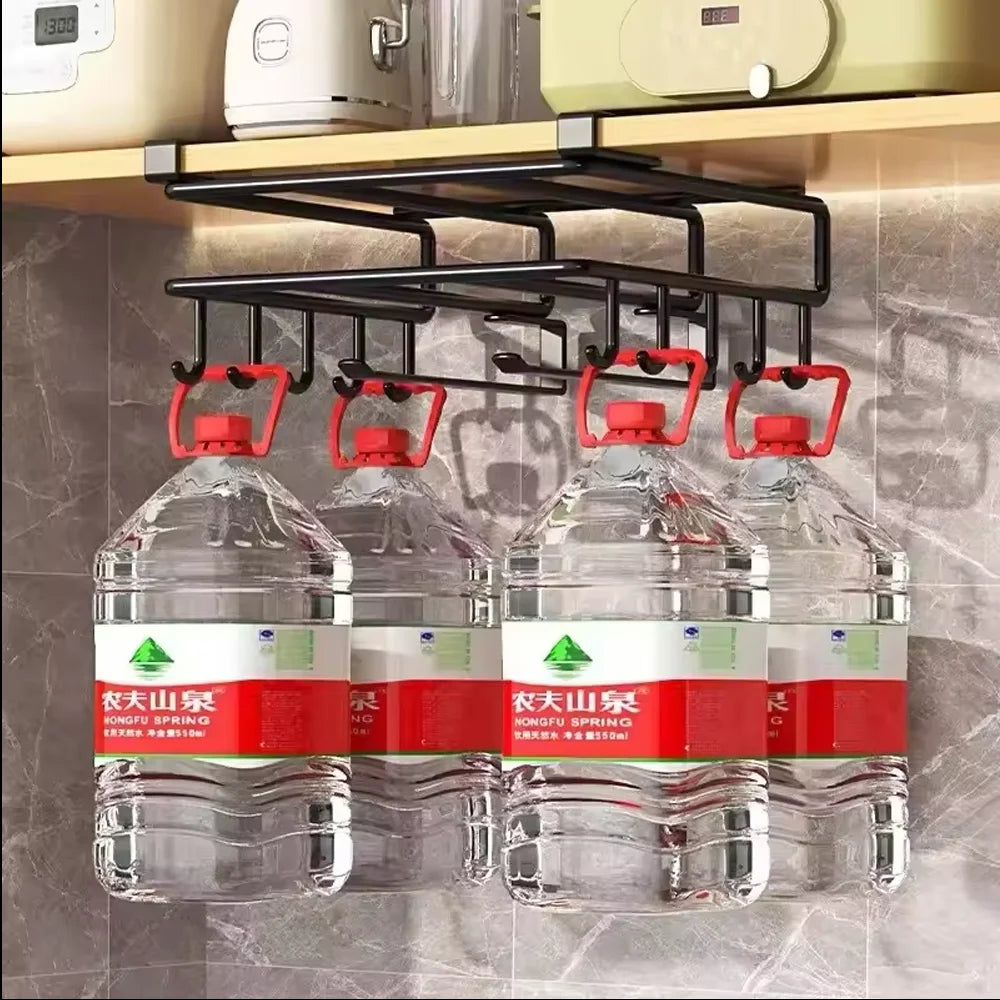Organizer da cucina a sospensione con ganci – mensola per taglieri e coperchi