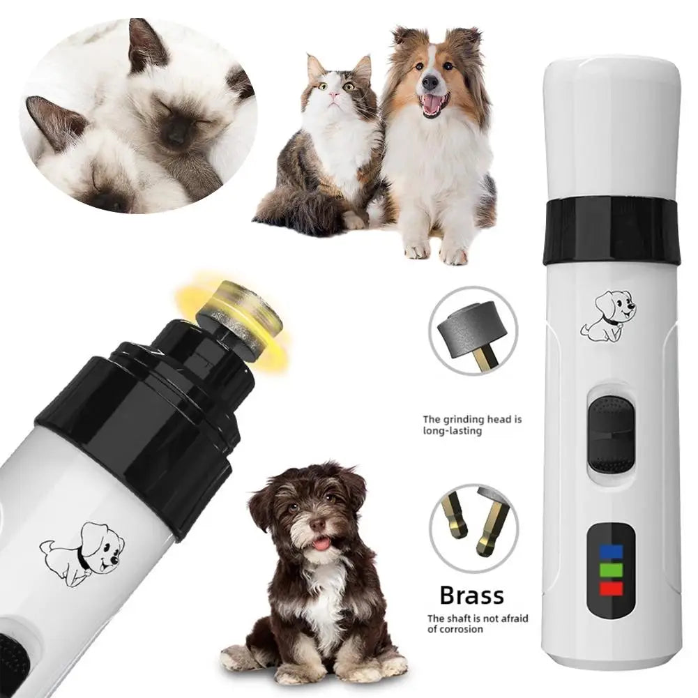 Molino elettrico silenzioso per unghie di cani e gatti, ricaricabile USB