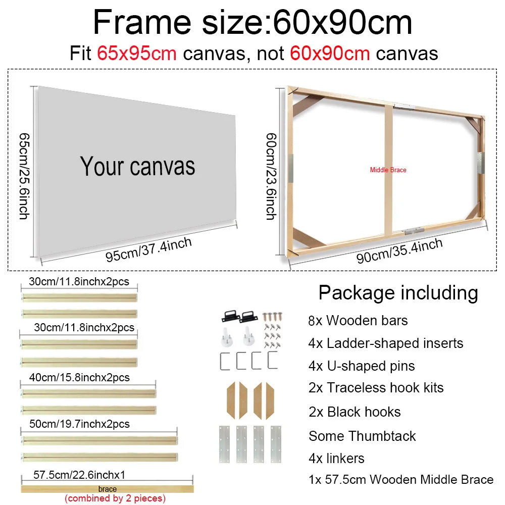 Cornice Moderna in Legno per Canvas, 24 Misure