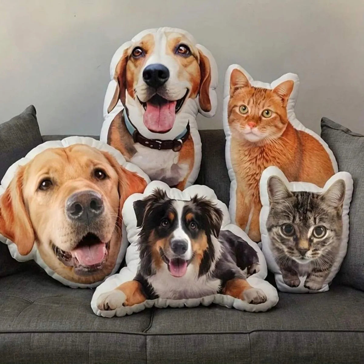 Cuscino 3D Personalizzato per Animali – Forma a Gatto o Cane, Ricordo in Peluche