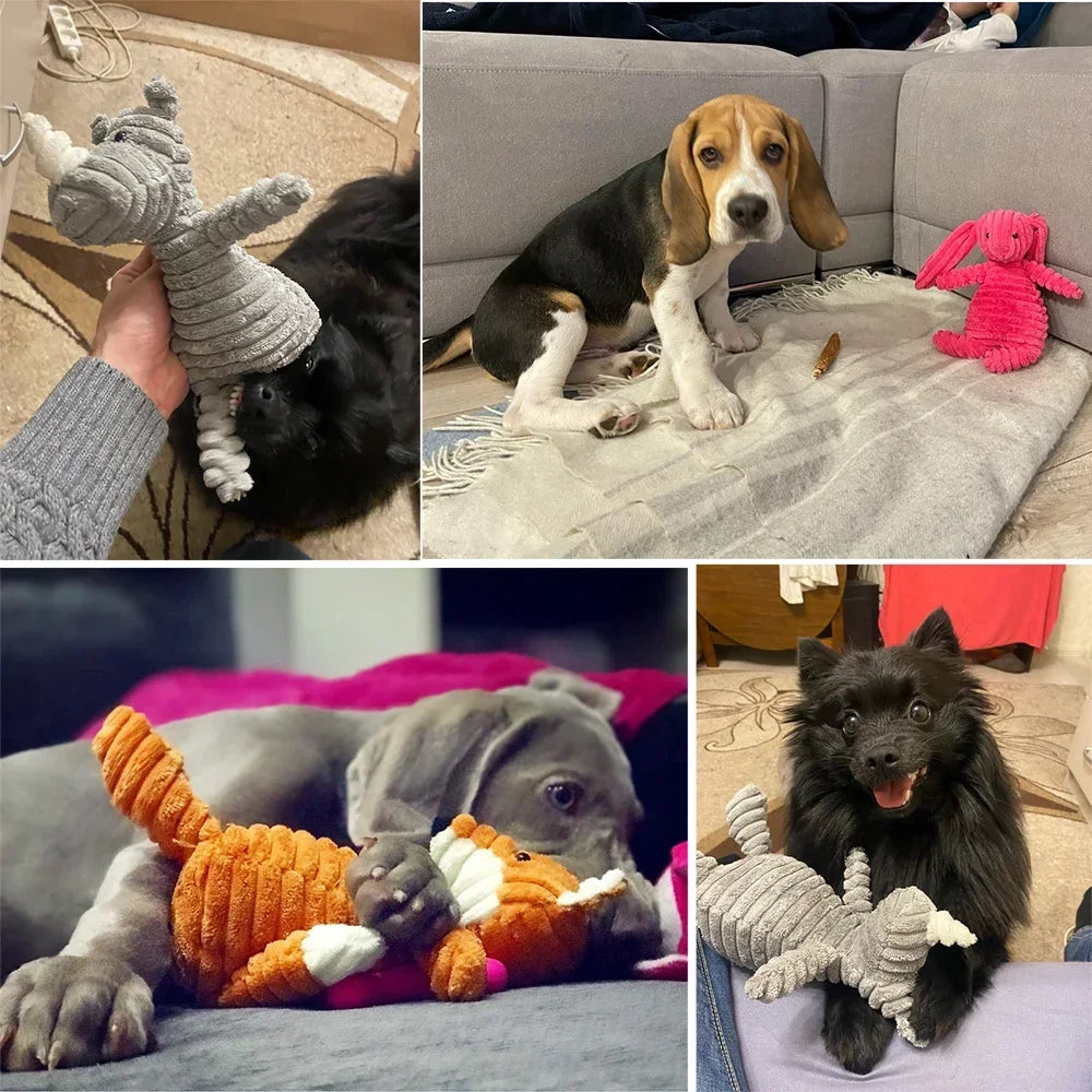 Giocattolo peluche a forma di animale per cani – morso resistente e suono