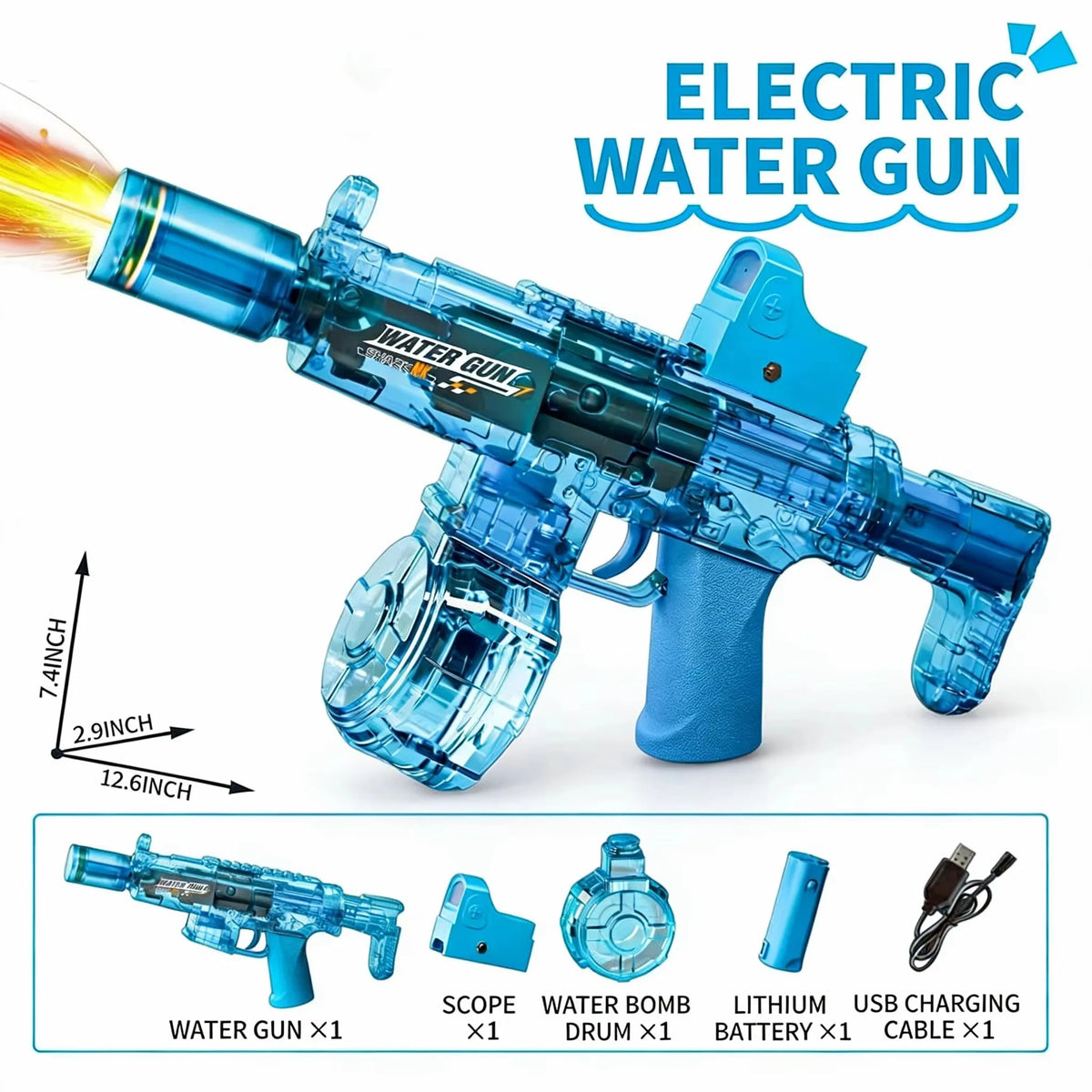 Pistola d'Acqua Elettrica per Adulti – Spruzzo Potente e Ricarica Automatica,…