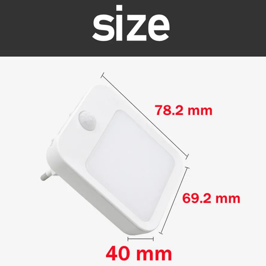 Lampada notturna LED con sensore di movimento dimmerabile, EU plug