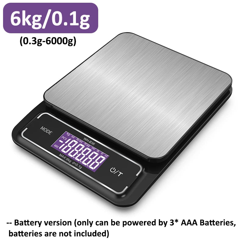 Bilancia da cucina digitale 6 kg/0,1 g – 10 kg/1 g, acciaio inox, impermeabile…