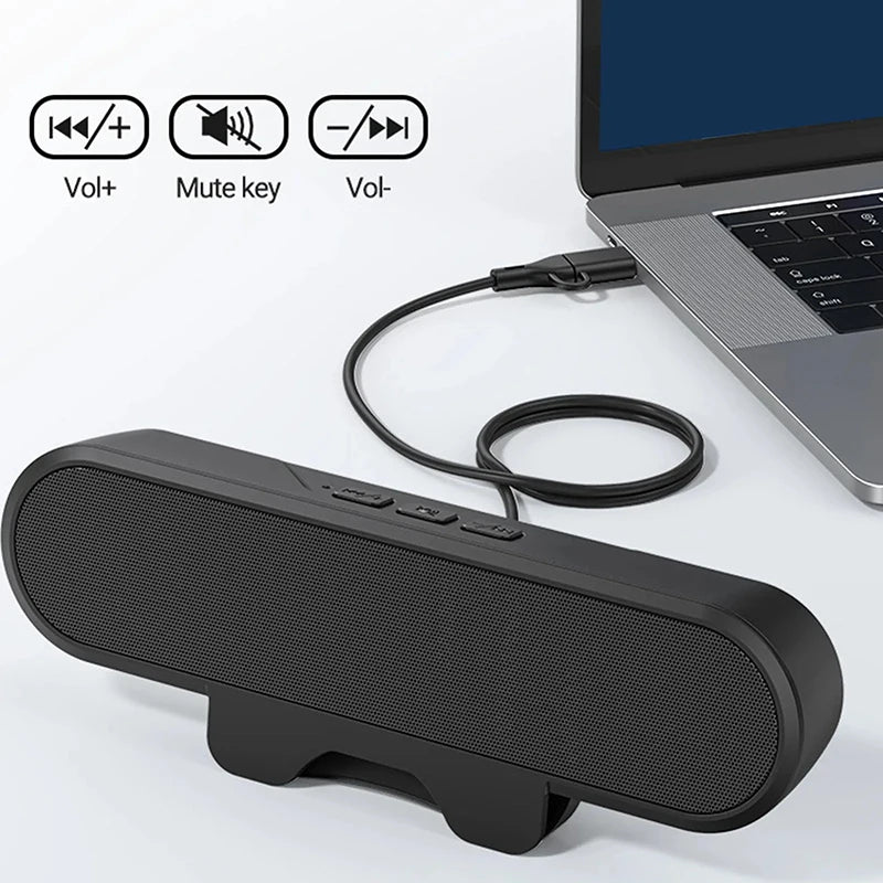 Mini Soundbar Portatile USB da 2.0 con Clip per PC, TV e Laptop