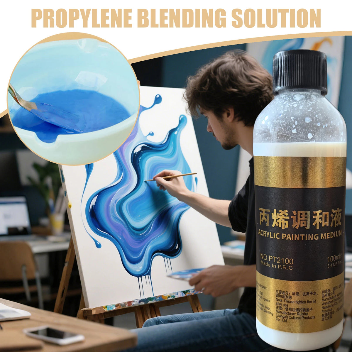 Diluenti per Pittura Acrilica 100ml – Medium per Fluidità e Trasparenza