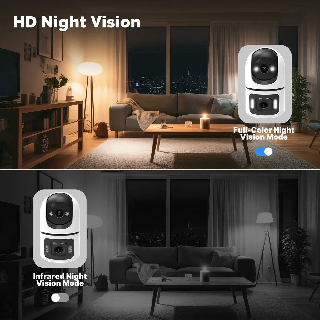 Telecamera Wi‑Fi 8MP PTZ Dual Lens con Audio Bidirezionale e Visione Notturna