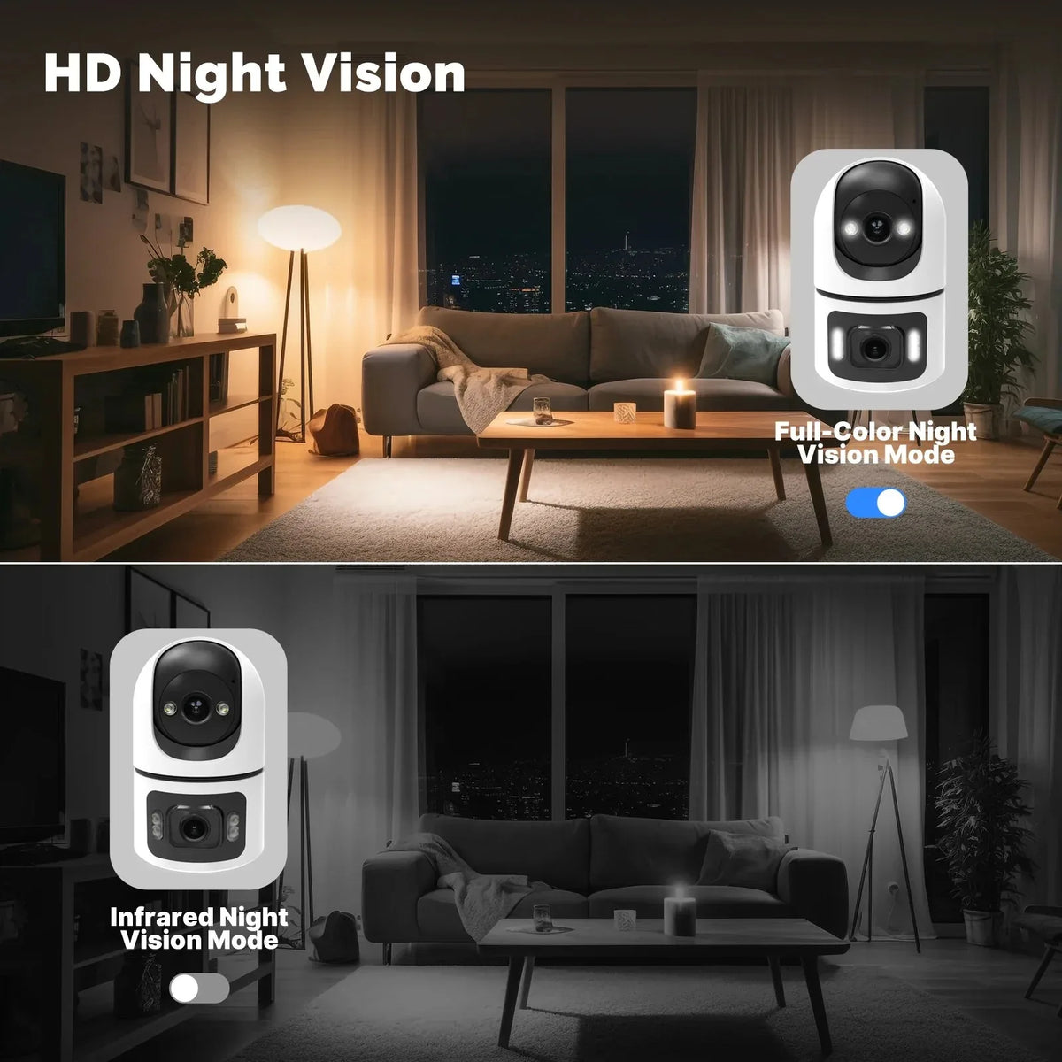 Telecamera Wi‑Fi 8MP PTZ Dual Lens con Audio Bidirezionale e Visione Notturna
