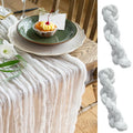 90x300cm Brown Cheesecloth Table Runners Boho Sheer Tablecloth for Wedding Shower Birthday Bridal Party Home Dinning Decoration