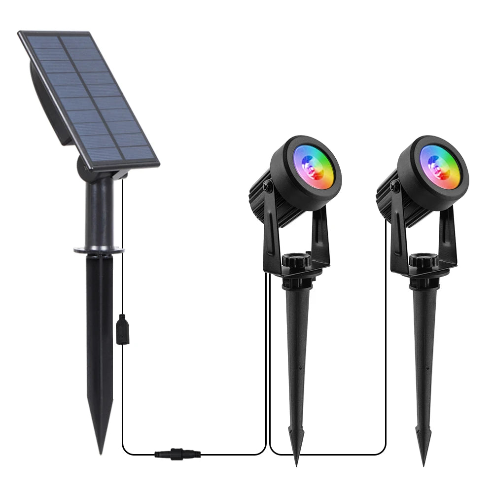 Lampada da giardino a energia solare LED IP65 con luci RGB e bianco…