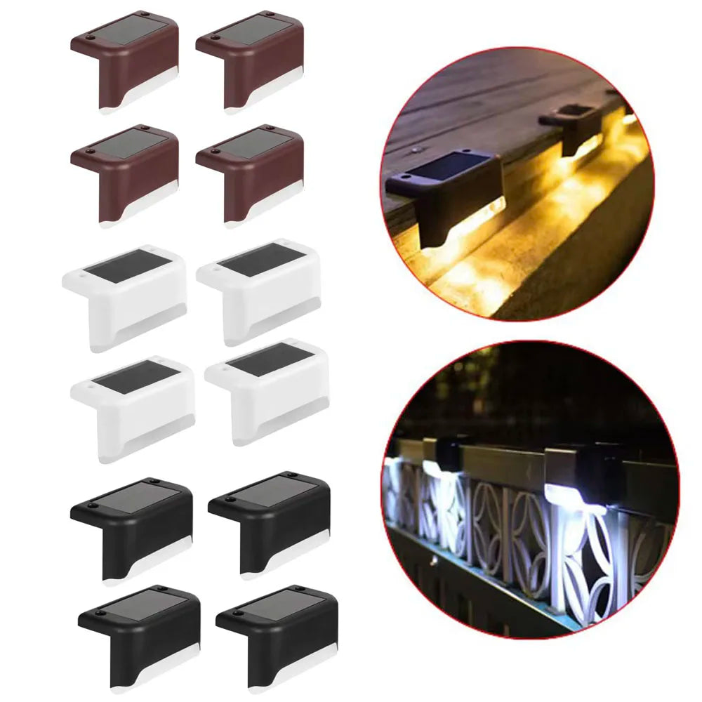 Set da 4 Luci Solari LED Impermeabili per Gradini, Recinzioni e Patio