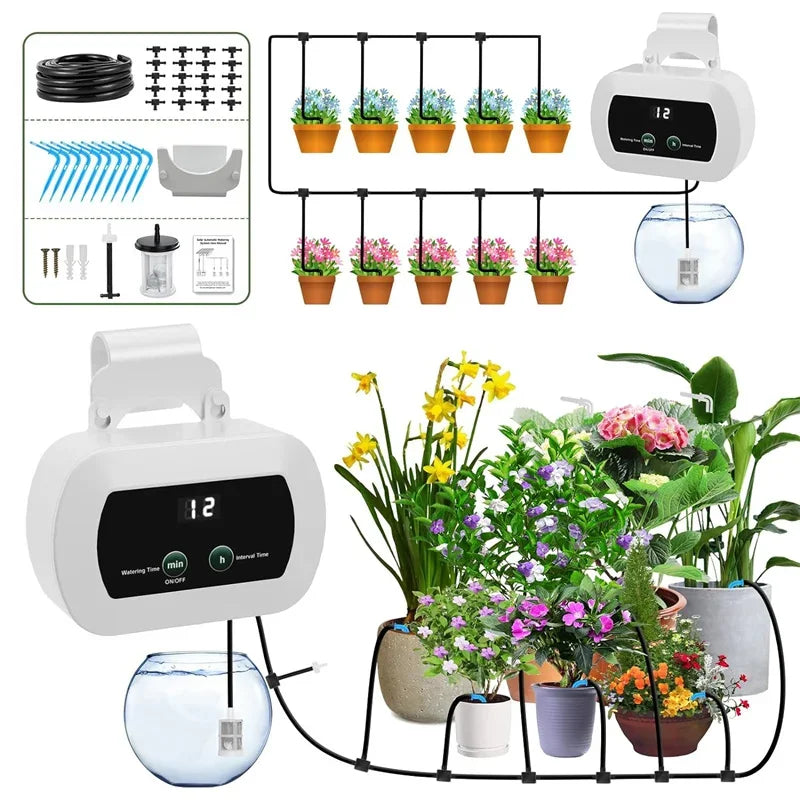 Controller di irrigazione con timer regolabile e batteria 1800 mAh, ricarica…