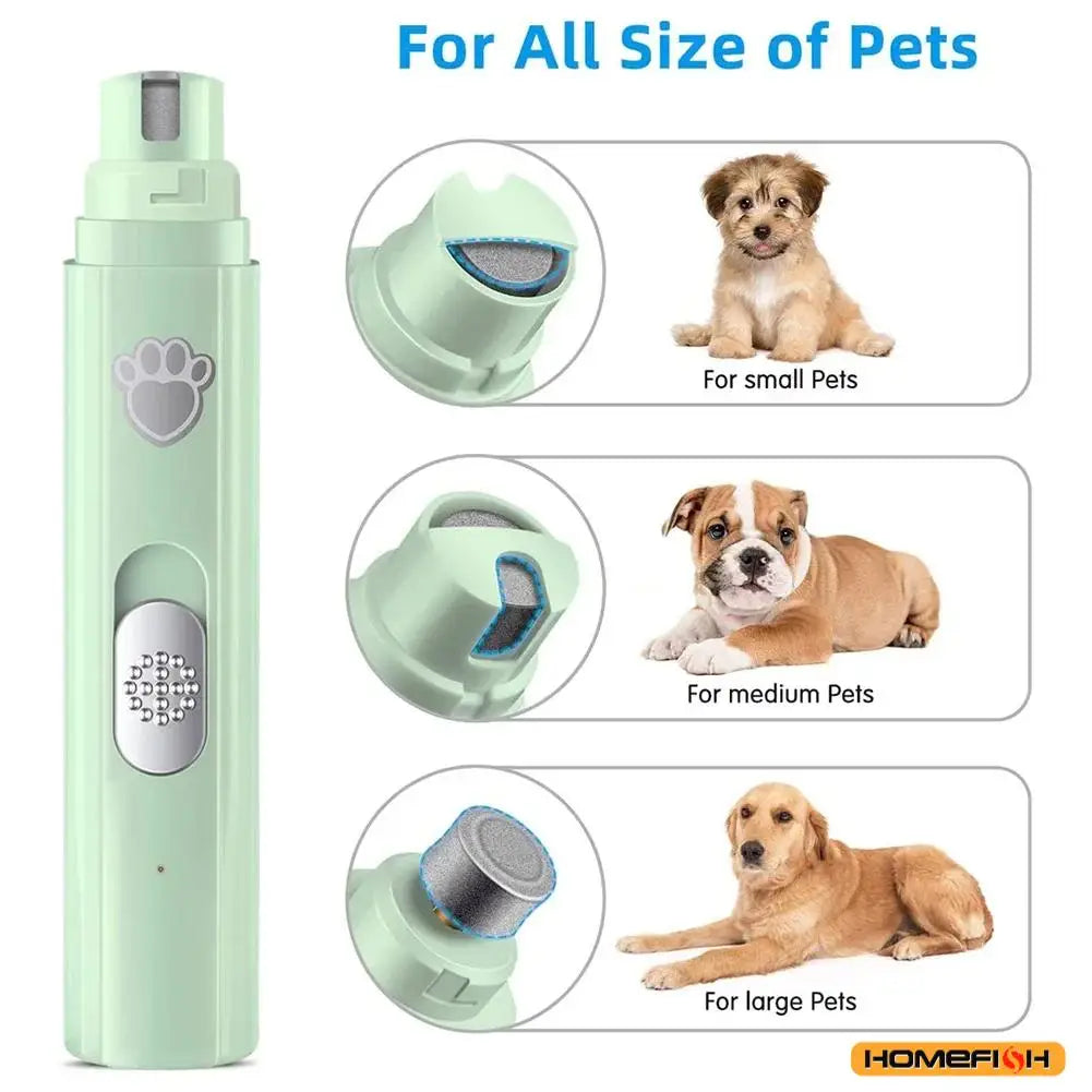 Moletta elettrica per unghie cani e gatti, ricaricabile USB, 2 velocità