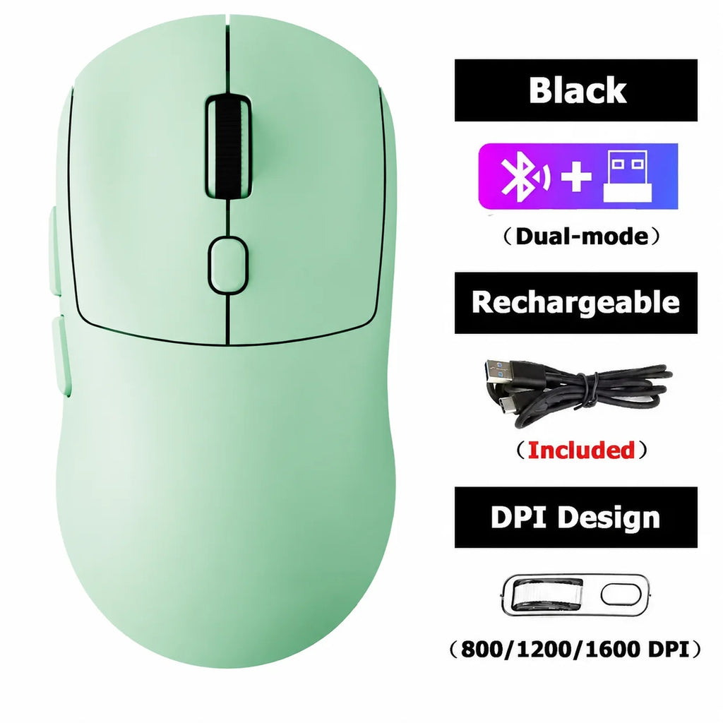 2.4 GHz Mute Wireless Mouse 4-Color Rechargeable Ergonomic Game Mouse Dual-Mode Bluetooth Computer Game Mouse Office Computer