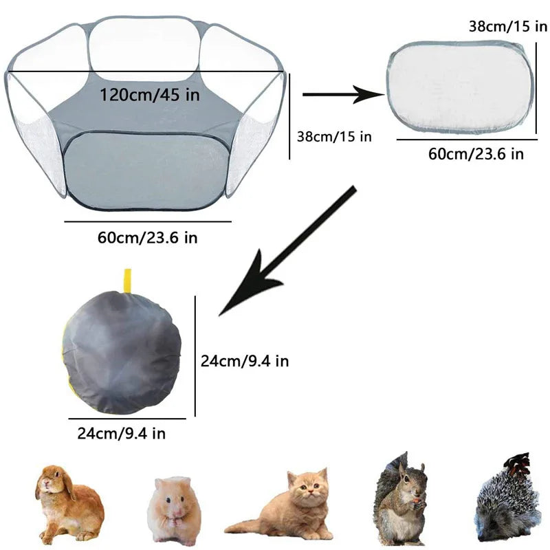 Gabbia Trasparente Portatile per Animali Domestici - Recinto Pieghevole per…