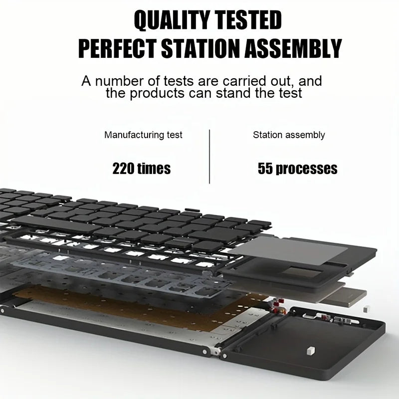 Keyboard Bluetooth pieghevole con touchpad, mini wireless ricaricabile per…