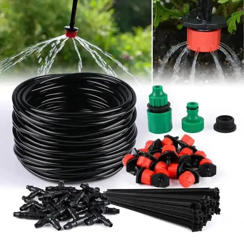 Kit irrigazione automatico con ugello regolabile e micro gocciolatori