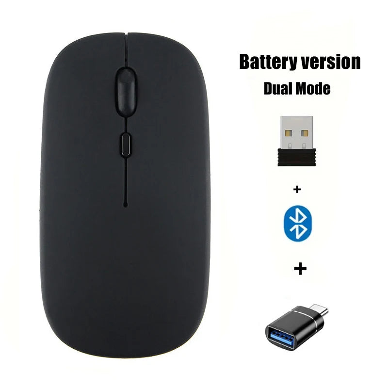 Mouse wireless 2.4 GHz e Bluetooth dual mode, mini ed ergonomico, 1600 DPI