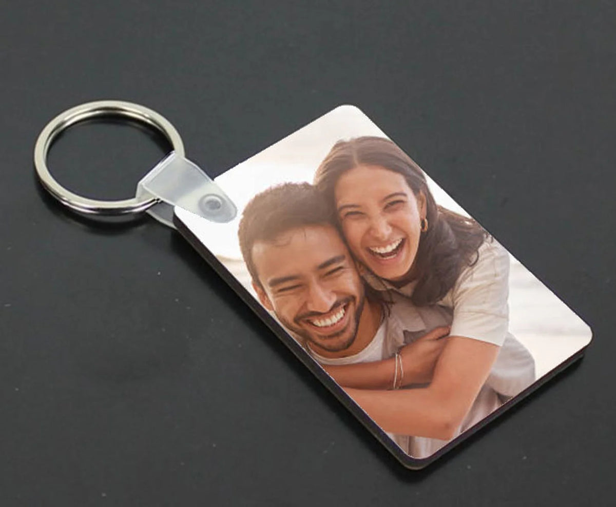 Personalised Valentine's Day Photo Keychain Anniversary Key Ring Double-Sided DIY Picture