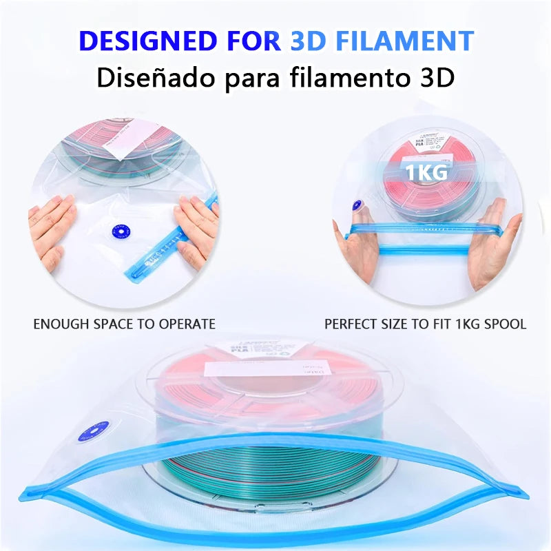 Sacchetti sottovuoto per filamento 3D con pompa elettrica – anti-umidità