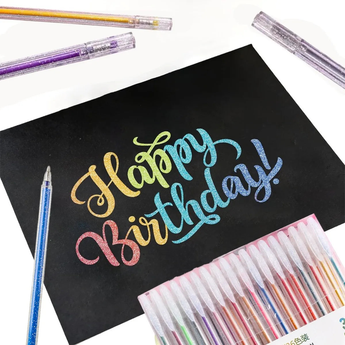 Set di 60 Penne Gel Glitter 1.0 mm – Colori Metallizzati per Disegno e Scrapbook