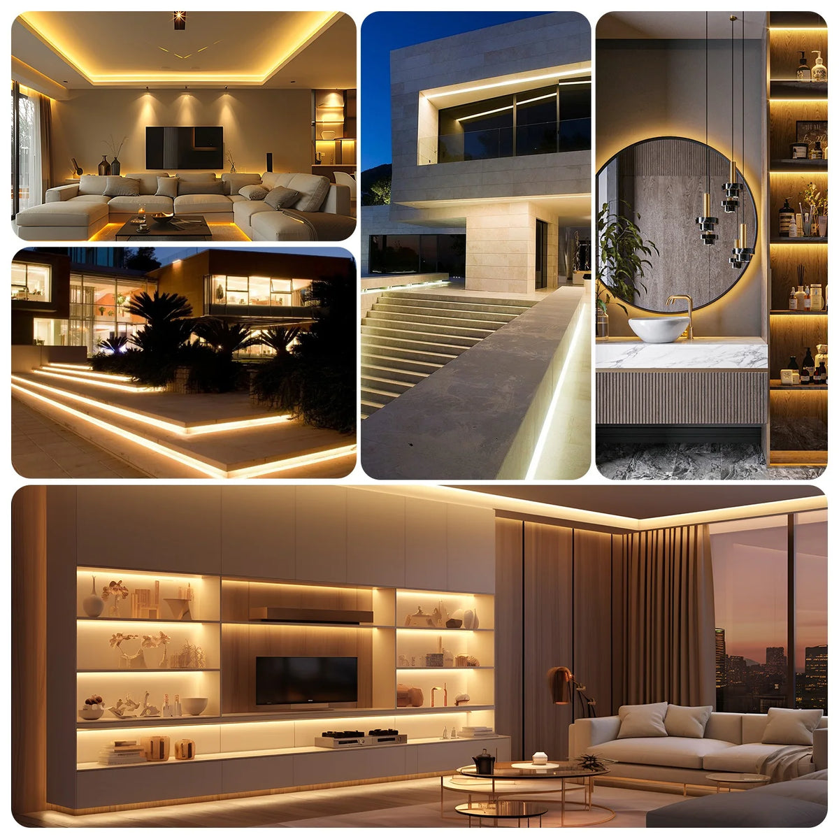 Striscia LED COB 220V 296 LED/m, alta luminosità, impermeabile e flessibile