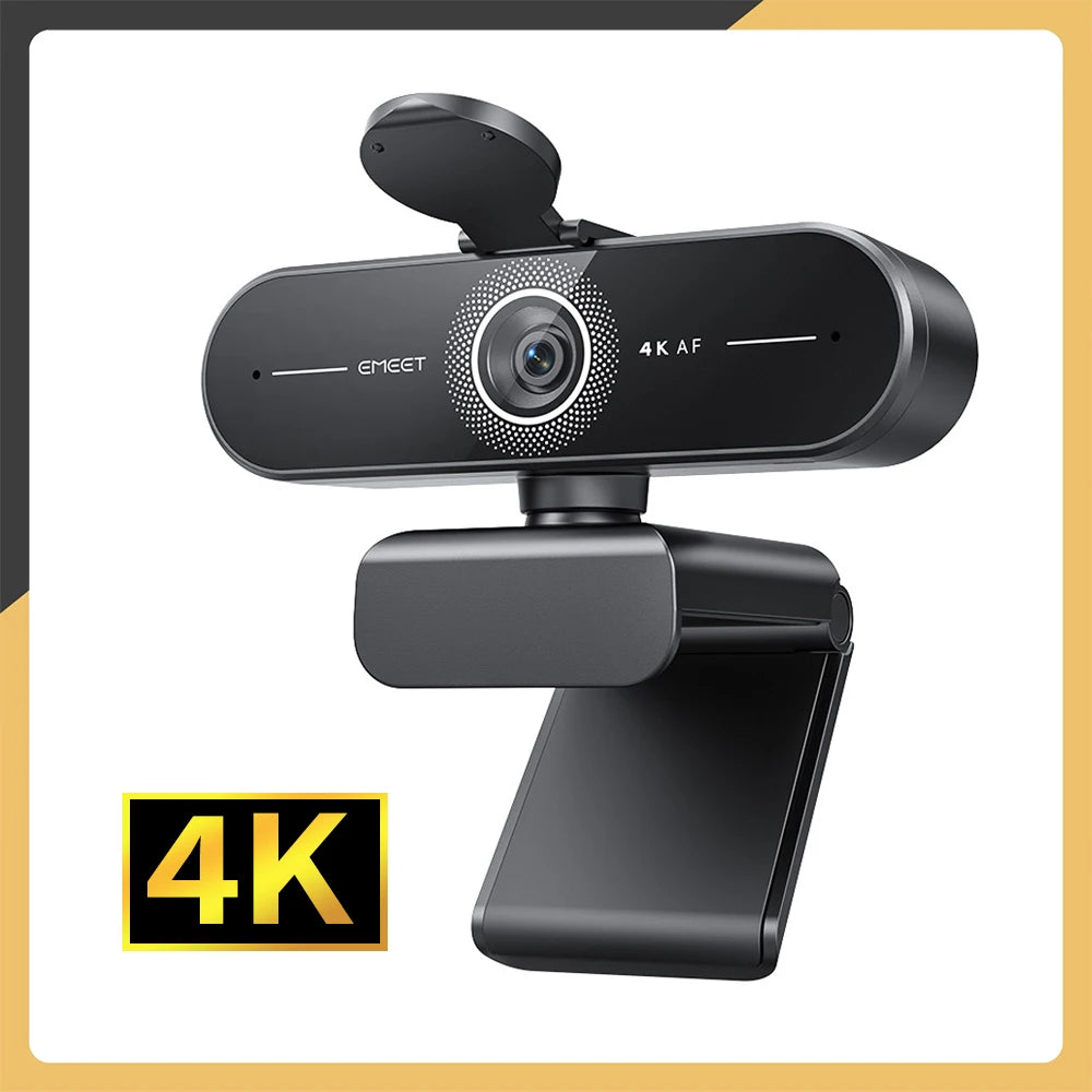 Webcam 4K Ultra HD 1080p 60fps con autofocus e microfoni duali