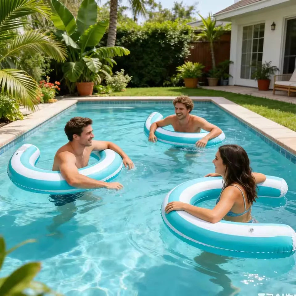 Ciambella gonfiabile a forma a U a strisce per nuoto, design ad arco in PVC…