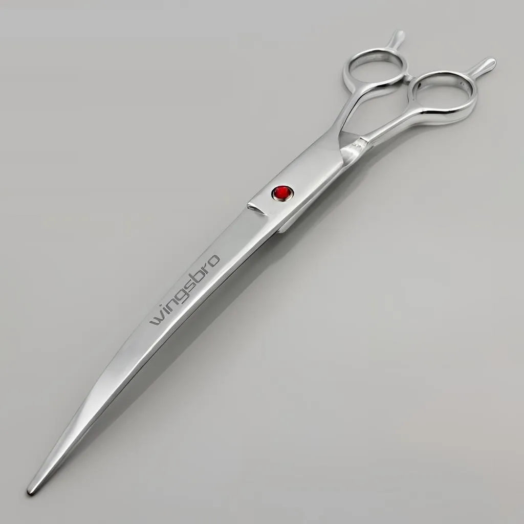 Wingsbro 8 Inch Dog Curved Drooming Scissors, New Style Pet Curved Thinning Scissors Curved Shark Scissors For Dog Hair Trimming