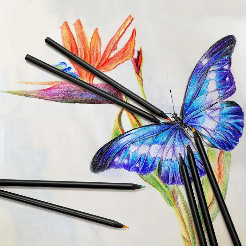 Set da 12 matite colorate arcobaleno 7 colori per disegno e pittura su legno