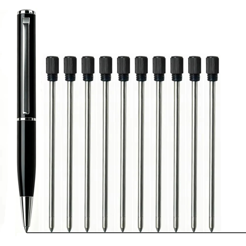 Penna a sfera retrattile compatta in metallo, mini portaoggetti, 0,7 mm, 10…
