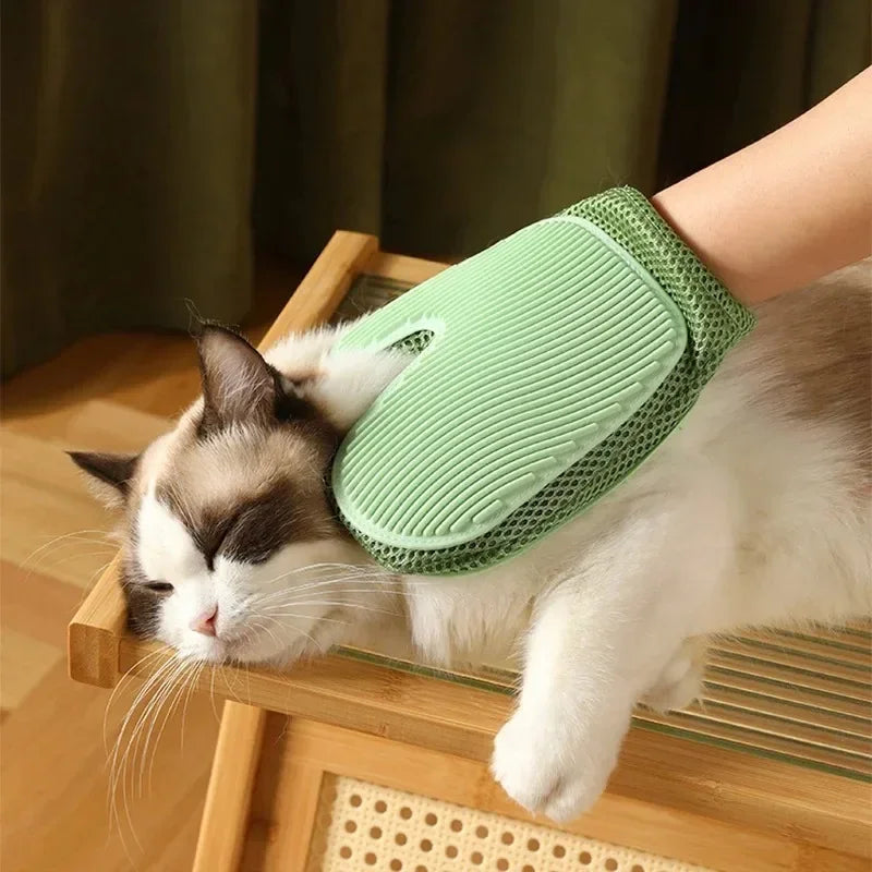 Guanto a doppia faccia per cani e gatti – rimuove peli e massaggia