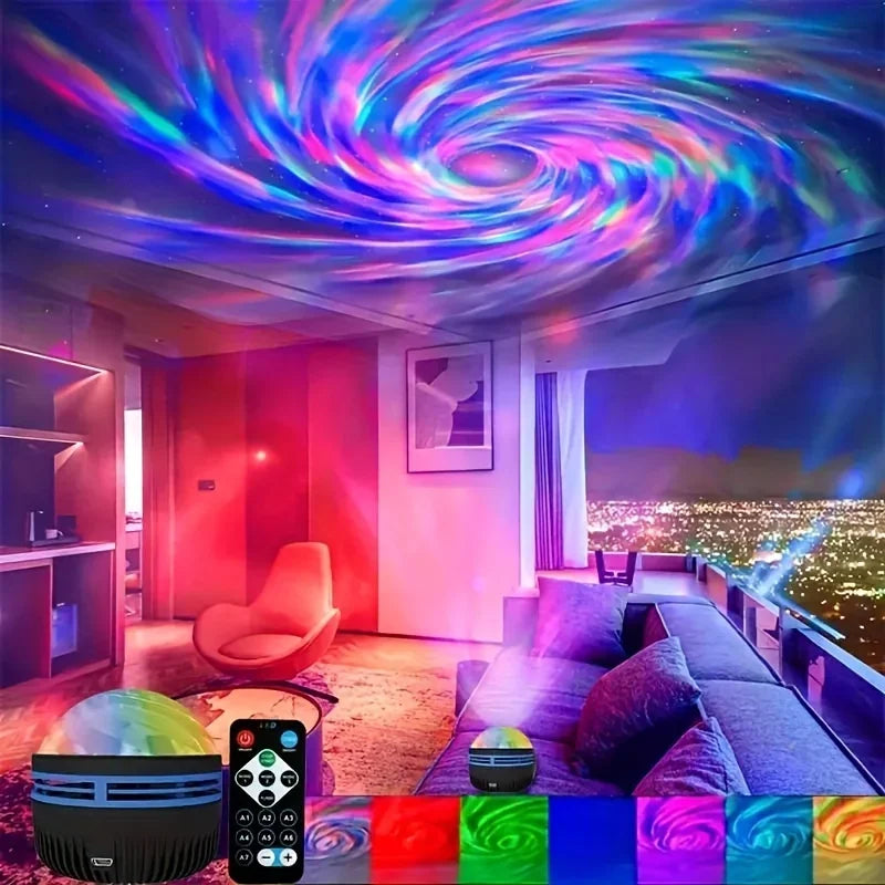 Lampada Proiettore LED Cielo Stellato e Aurora con Telecomando USB