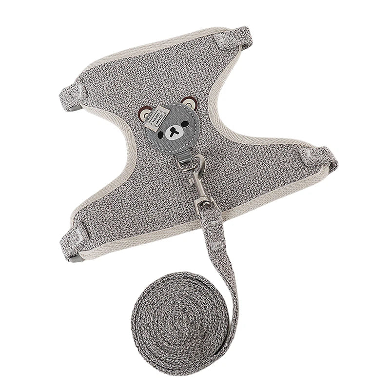 Imbracatura regolabile per cani e gatti con guinzaglio 120 cm – Mesh traspirante